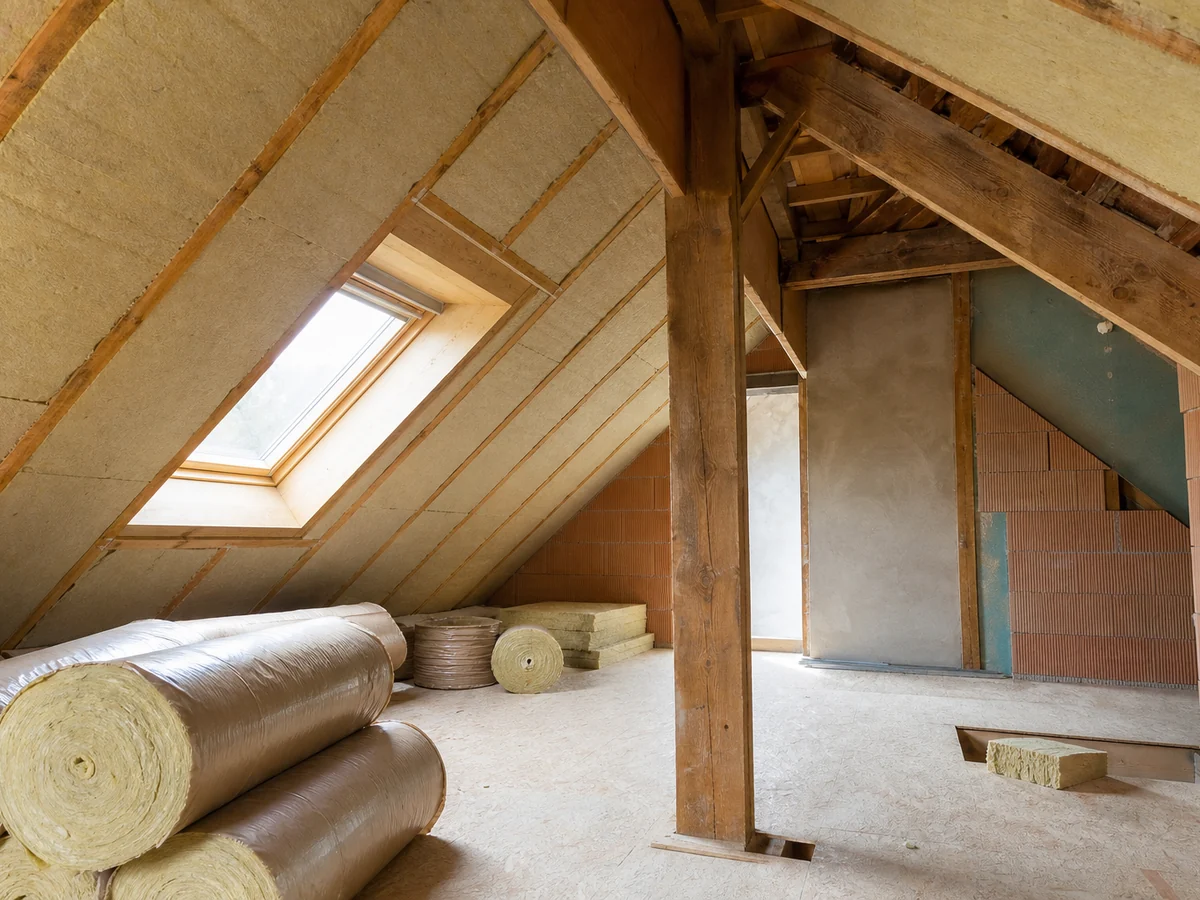Isolation des combles par soufflage dans une maison